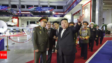 Kim Jong Un oversees North Korean military parade showcasing new drones, ICBMs