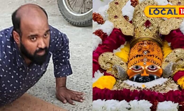 Shyam devotee of Haryana is doing a 17 km long pilgrimage by lying on his stomach on an iron kilo. – News18 हिंदी