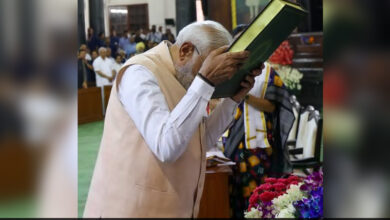 PM Modi Touches Constitution To Forehead At NDA Meeting