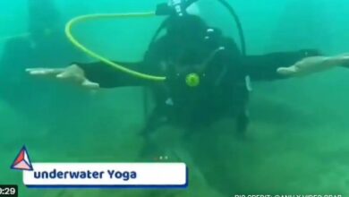 Andaman And Nicobar Divers Perform Yoga Underwater