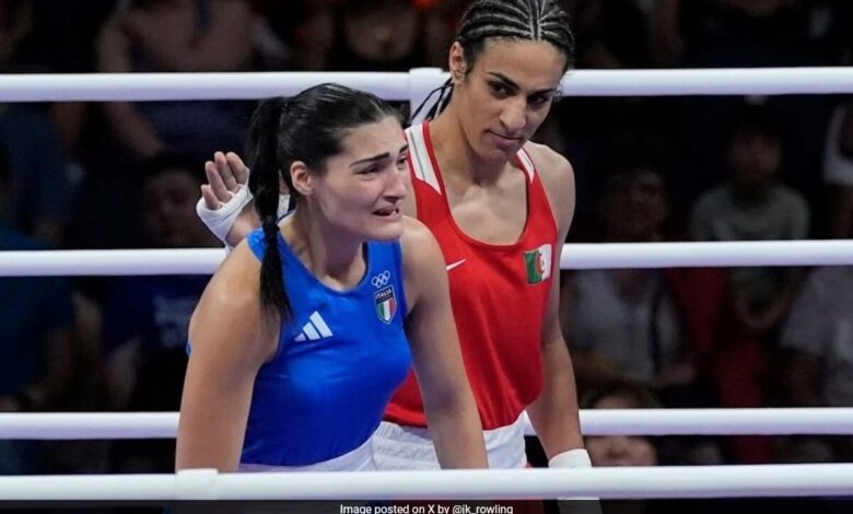 Women's Boxing Match At Paris Olympics Sparks Gender Row; Imane Khelif; Angela Carini; 2024 Paris Olympics