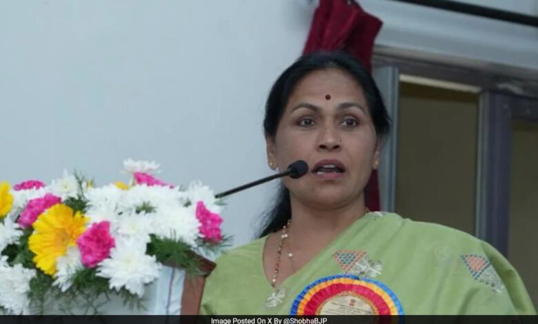 Union Minister Shobha Karandlaje Apologises To