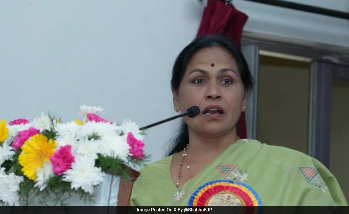 Union Minister Shobha Karandlaje Apologises To 'People Of Tamil Nadu' Over Controversial Remark