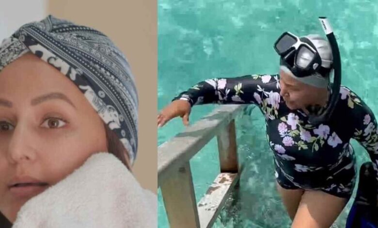 Hina Khan: कैंसर ट्रीटमेंट करवा रहीं हिना खान ने समुद्र के बीचों-बीच की डाइविंग, स्नॉर्कलिंग का वीडियो वायरल