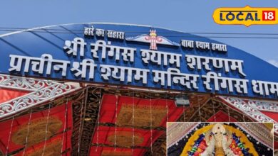 The mark of the devotees of Khatushyam Ji temple rises from this 400 years old Shyam temple, the sufferings of the devotees are removed by coming to this temple