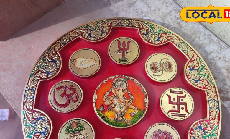 मुस्लिम कलाकार ने बनाई गणेश पूजन के लिए स्पेशल थाली, इसमें सोने की कलम का किया है इस्तेमाल, जानें इसका रेट