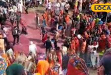Holi colours showered on second day at Jagdish Dham in Karauli uniqueplayed between brother-in-law and sister-in-law
