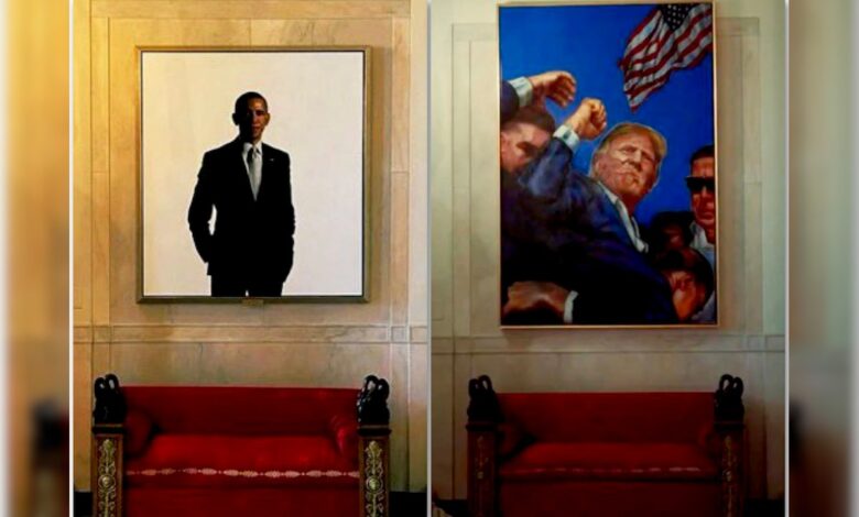 Donald Trump's Fist-Pump Portrait Replaces Barack Obama's At White House