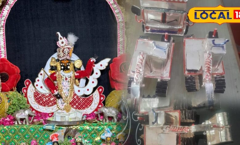 भगवान को चढ़ाया चांदी का ट्रक और पोकलैंड, मेवाड़ के सांवरा सेठ में दंग रह गए लोग