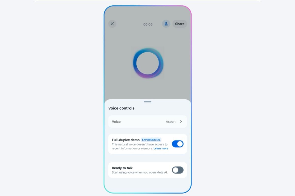 meta ai voice Meta AI app voice mode