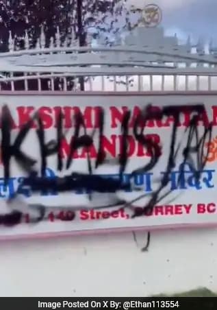 Hindu Temple "Vandalised" With Pro-Khalistan Graffiti In Canada