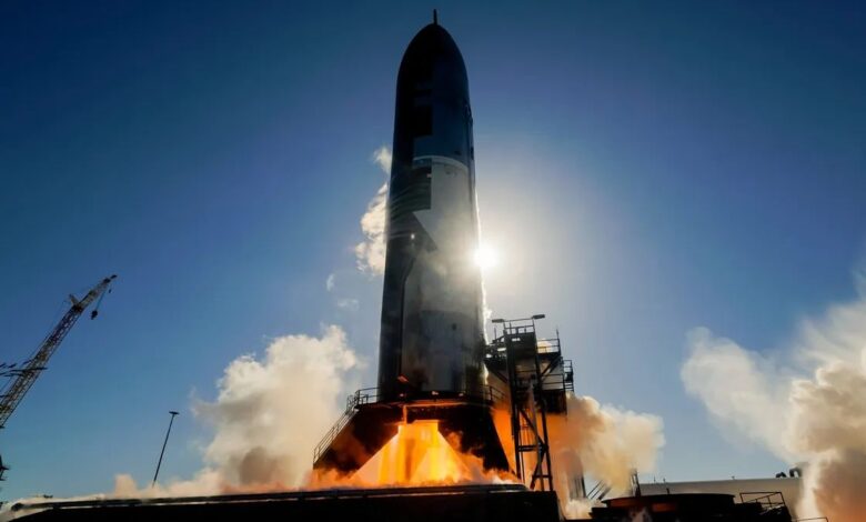 SpaceX Fires Up Starship Upper Stage for Ninth Test Flight in Static Fire Trial