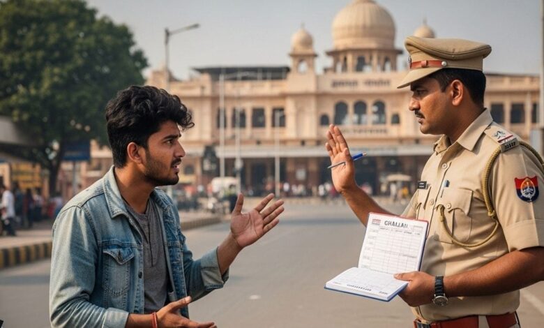 चोरी-छिपे बचते-बचते...युवक ने तोड़ा ट्रैफिक नियम, पुलिस से हो गई झड़प, पलक झपकते वीडियो वायरल