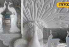 Makrana Marble Art | Rajasthan Sculpture | White Marble Statues | Makrana Handicraft | Marble Peacock Design