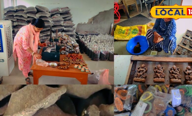 Bharatpur Women Making Eco-Friendly Diyas from Cow Dung