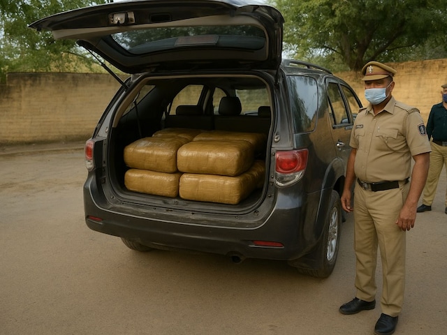 देवली माझी थाना पुलिस ने की कार्रवाई, लग्जरी कार से निकला 15 लाख का डोडा चूरा