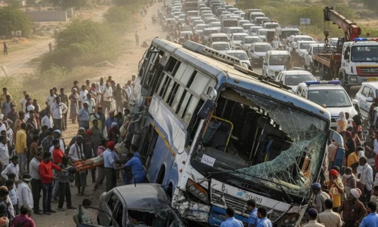 Osian Bus Car Accident Jodhpur – One Dead, 10 Injured, Police Rescue Ongoing.