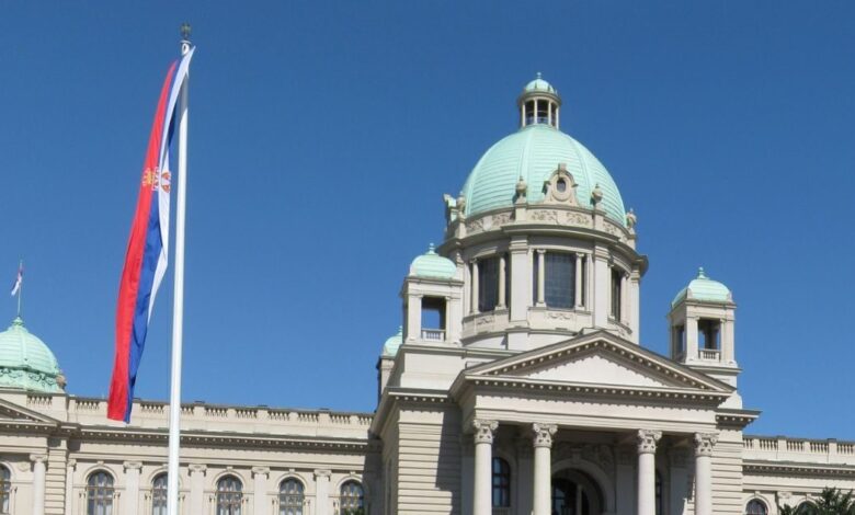 Shots fired outside Serbian parliament video accused one man detained president fear Aleksandar Vucic terrorist attack