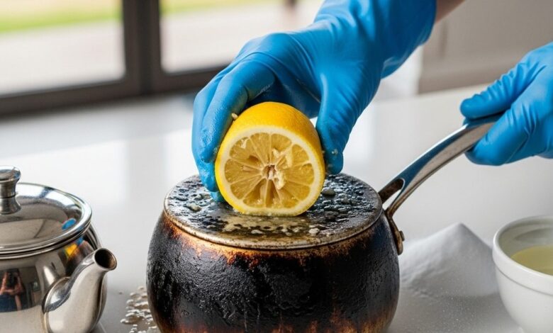 clean burnt tea pan remove blackness without scrubbing tips