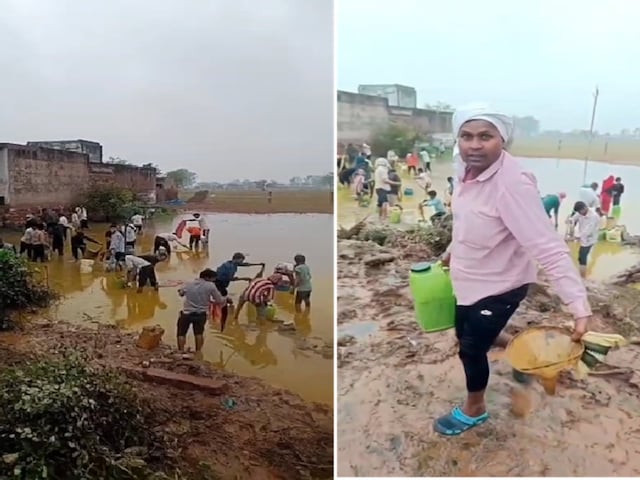 सरसों तेल का पलटा टैंकर, पानी में फैला तेल कपड़े से निचोड़ लूट ले गए गांववाले