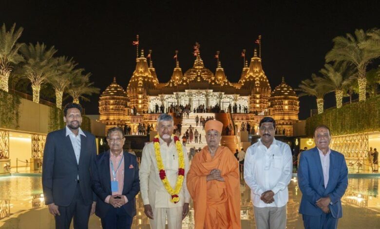 सीएम चंद्रबाबू नायडू अबू धाबी के बीएपीएस हिंदू मंदिर गए, इसे शांति का प्रतीक बताया