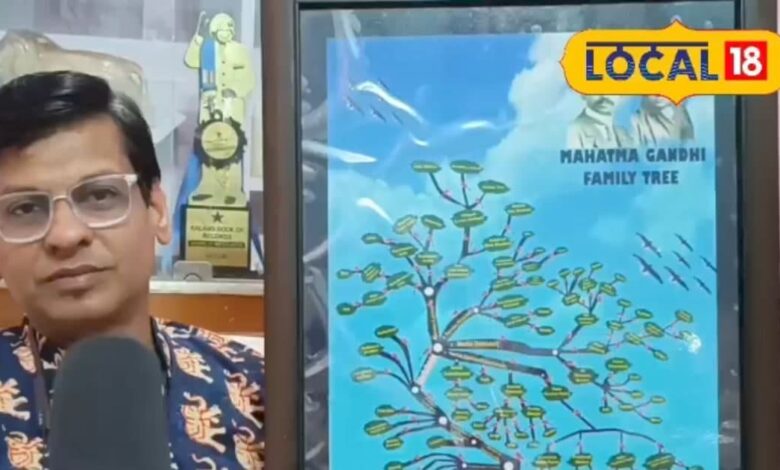 धौलपुर के अजय गर्ग का कमाल, बनाया महात्मा गांधी जी का 12 पीढ़ियों का वंशवृक्ष