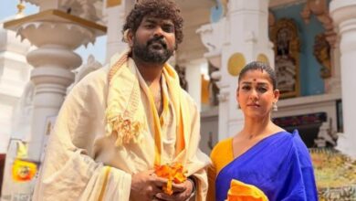 नयनतारा ने पति संग की मंदिर में पूजा, मांगा LIK की सक्सेस का आशीर्वाद, नीली साड़ी में खूबसूरत दिखीं एक्ट्रेस