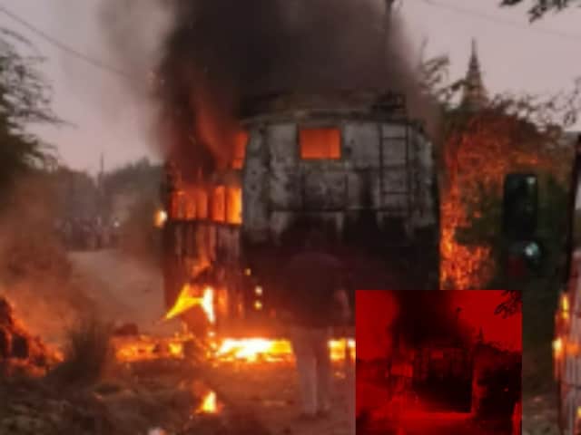 राजस्थान में फिर से हादसा! बिजली के तार से बस में लगी आग, धुआं–धुआं हुआ गांव