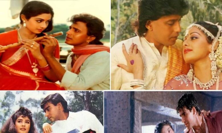 12 साल में आई 3 फिल्में, तीनों में थे आइकॉनिक सॉन्ग, सुपरहिट निकलीं तीनों मूवी, देखकर भी नहीं भरा मन - sridevi mr india raveena tandon mohra two bollywood actress perform rain dance in 103 degree fever all movies turn superhit mithun chakrborthy films
