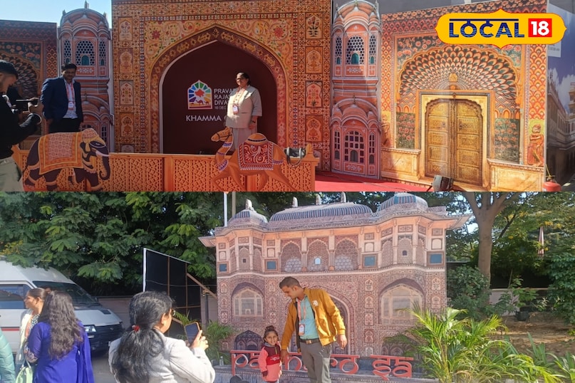 कार्यक्रम में लोगों के लिए बनाए गए खास सेल्फी पॉइंट 