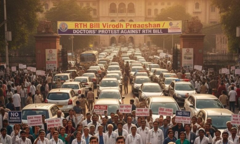 RTH बिल विरोध प्रदर्शन जयपुर