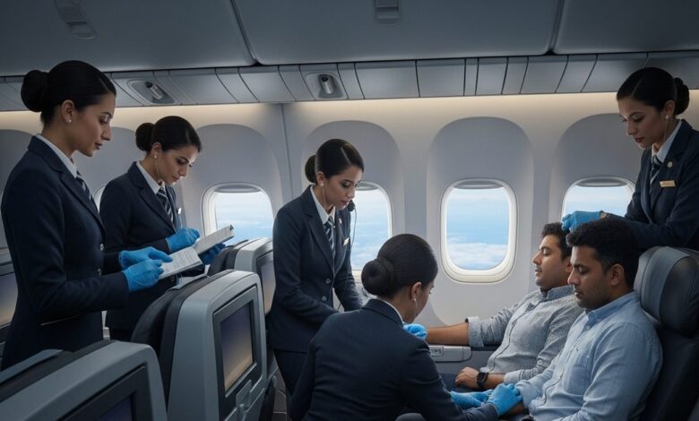 international flight medical emergency | Jeddah to Delhi flight news | Nagaur nurse saves life | male nurse Tanveer Khan | in-flight medical emergency | Pakistan airspace incident