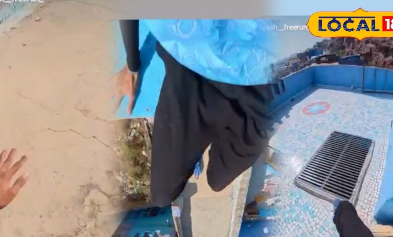 Jodhpur parkour video | Jodhpur inner city stunt | foreign tourist stunt India | rooftop parkour Jodhpur | dangerous stunt Jodhpur | tourist safety Rajasthan