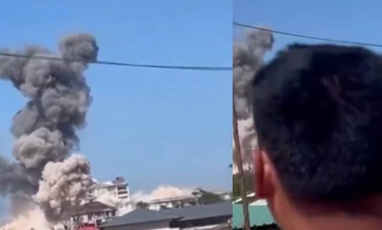 Thai F-16 fighter jet bombed casino building | Thailand-Cambodia border region bombing | Thailand-Cambodia War Update | Thai F-16 fighter jet airstrike video | थाईलैंड ने उड़ाया कंबोडिया का कसीनो