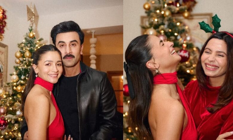 ऑल ब्लैक लुक में रणबीर कपूर, तो रेड आउटफिट में दिखीं आलिया भट्ट, राहा ने नाना-नानी के घर मनाया क्रिसमस 2025