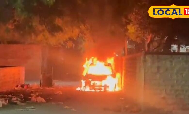 जोधपुर के मधुबन हाउसिंग बोर्ड में खड़ी कार में अचानक लगी आग, खड़ी गाड़ी धू-धू कर जली, पुलिस जांच में जुटी
