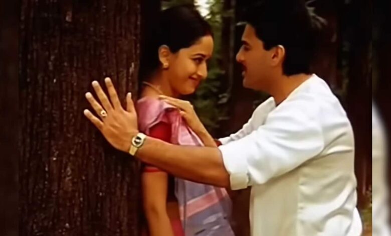 माथे पर बिंदी, गले में हार, माधुरी दीक्षित ने साइकिल पर 'विलेन' संग किया रोमांस, अमर हो गया उदित नारायण का गीत