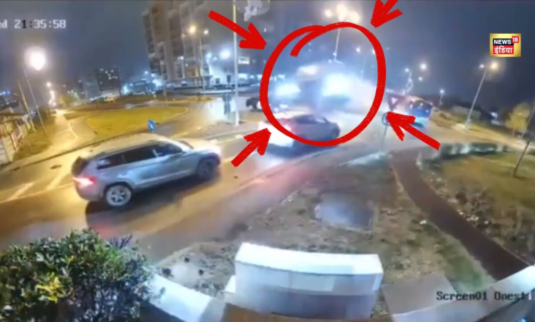 हवा में उड़ी और दो कारों के ऊपर से निकल गई, देखिए भयानक दुर्घटना का डरावना वीडियो – News18 हिंदी