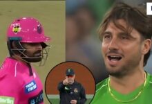 Marcus Stoinis angrily sends off Babar Azam: मेलबर्न स्टार्स के धाकड़ खिलाड़ी मार्कस स्टोइनिस और बाबर आजम के बीच बीबीएल मैच में झड़प देखने को मिला.