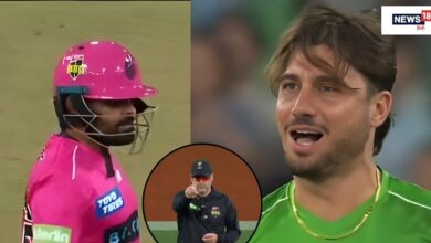 Marcus Stoinis angrily sends off Babar Azam: मेलबर्न स्टार्स के धाकड़ खिलाड़ी मार्कस स्टोइनिस और बाबर आजम के बीच बीबीएल मैच में झड़प देखने को मिला.