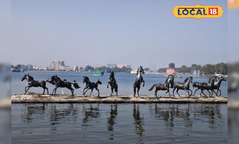 कोटा के किशोर सागर में रोमांच, तालाब से बाहर निकलकर धूप सेंकता दिखा मगरमच्छ, नजर पड़ते ही हैरान हुए लोग