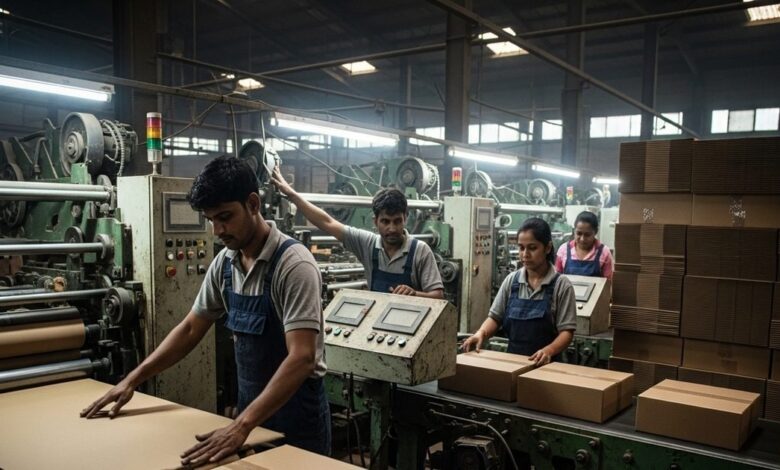 Cardboard Box Manufacturing Business Idea 2026-कभी मंदा नहीं होगा यह धंधा, 365 दिन रहती है डिमांड, ई-कॉमर्स के दौर का सबसे बड़ा हिट बिजनेस