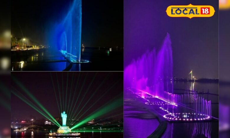 जब पानी गाने लगता है... हुसैन सागर का फ्लोटिंग फाउंटेन बना हैदराबाद की रातों का जादू