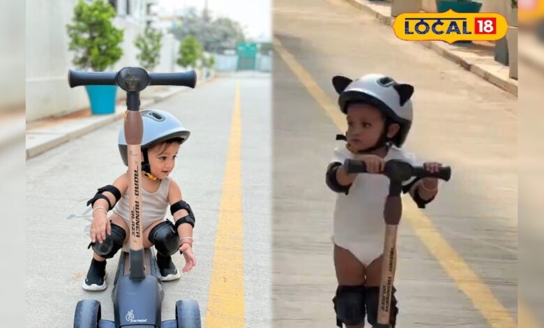 16 महीने की अकीरा का कमाल! नन्हे कदमों से स्कूटर दौड़ाकर बना डाला इंडिया बुक ऑफ रिकॉर्ड