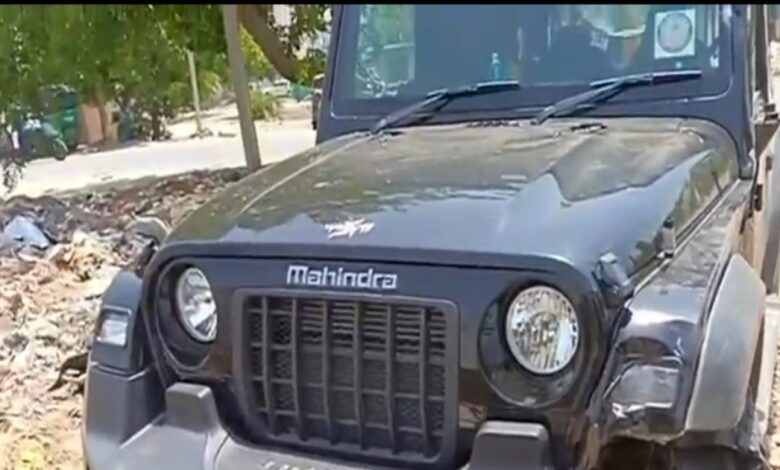 ओवरस्पीड थार की टक्कर से युवक हवा में उछला, ड्राइवर गाड़ी छोड़कर फरार