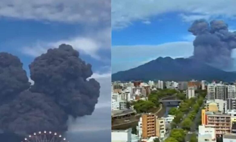 Japan Volcano Erupts : Japan Disaster | जापान में ज्वालामुखी का महाविस्फोट, 3500 मीटर ऊपर तक उठी राख की मीनारें