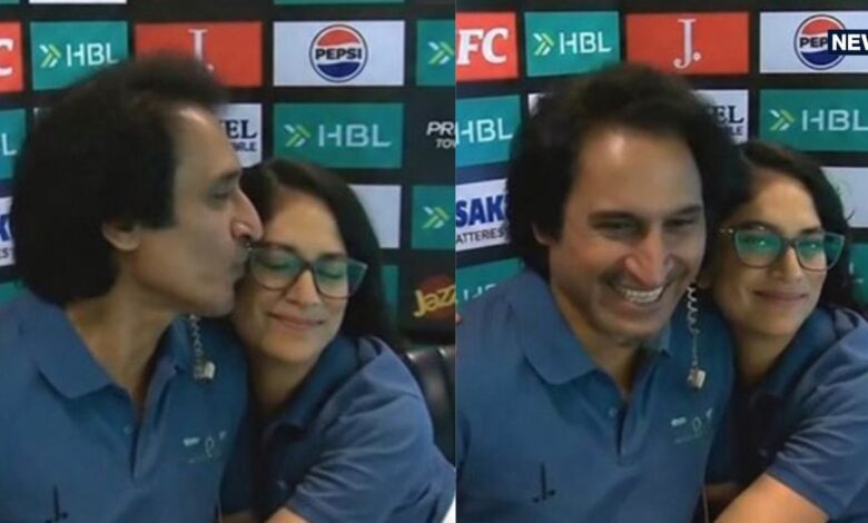 Ramiz Raja seen kissing Lisa Sthalekar: कमेंट्री बॉक्स में रमीज राजा ने फीमेल कमेंटेटर को चूमा, सोशल मीडिया पर वायरल हुई तस्वीर