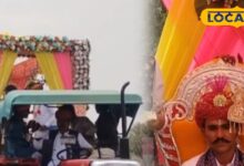 'असली ठाठ तो यही है!' 51 ट्रैक्टरों के साथ पहुंची बारात, JCB से फूलों की बारिश; जालौर के सराणा गांव का वीडियो हुआ वायरल