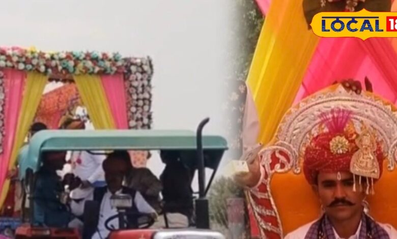 'असली ठाठ तो यही है!' 51 ट्रैक्टरों के साथ पहुंची बारात, JCB से फूलों की बारिश; जालौर के सराणा गांव का वीडियो हुआ वायरल