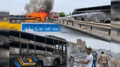 जैसलमेर के बाद उदयपुर में दौड़ती बस बनी आग का गोला, बाल-बाल बचे यात्री, देखें दहला देने वाला वीडियो